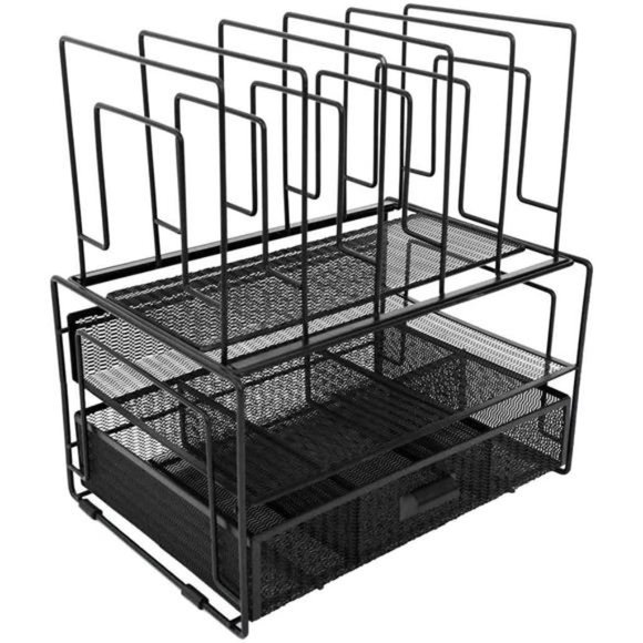 Black Workspace Desk organizers and Storage and Accessories Desktop Rack - Picture 1 of 6